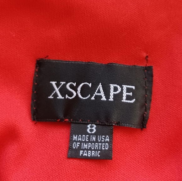 Xscape Red Lace Evening Cocktail Valentine’s Day Midi Dress - Picture 8 of 16
